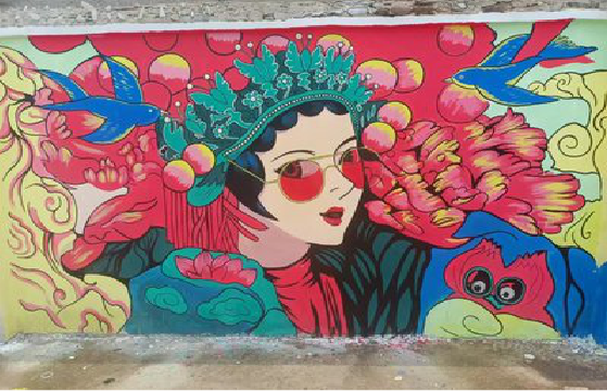 黄山墙体彩绘-网红墙