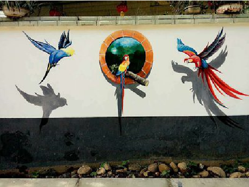 黄山视觉错位-3D墙绘设计