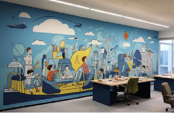 黄山办公室墙绘的特点。