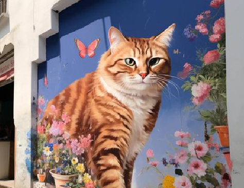 黄山自己绘制有个性的手绘墙