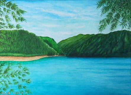 黄山在墙绘中，如何绘画绿水青山？