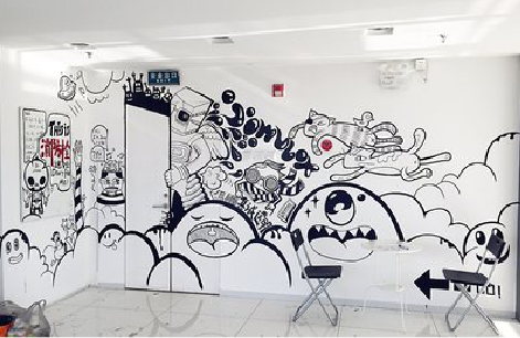 黄山手绘墙并非传统涂鸦。